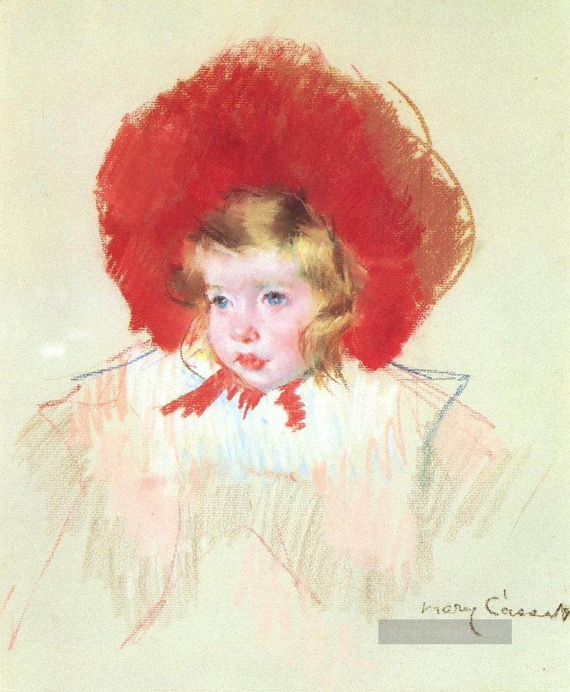 Kind mit einem Red Hat Mütter Kinder Mary Cassatt Ölgemälde